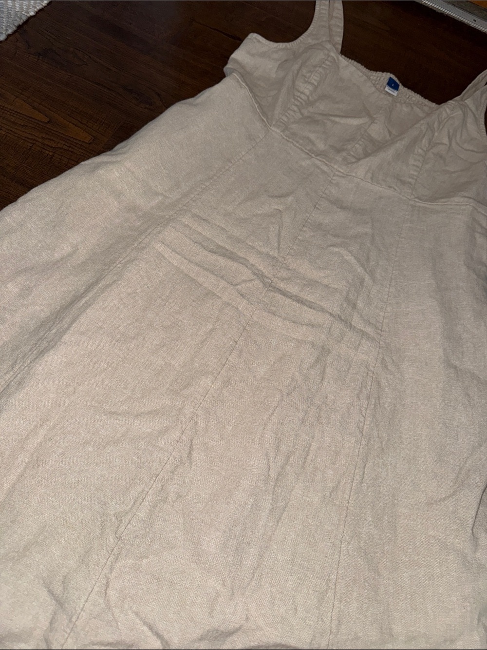 Old Navy Fit & Flare Linen Blend Midi Dress - Picture 2 of 6